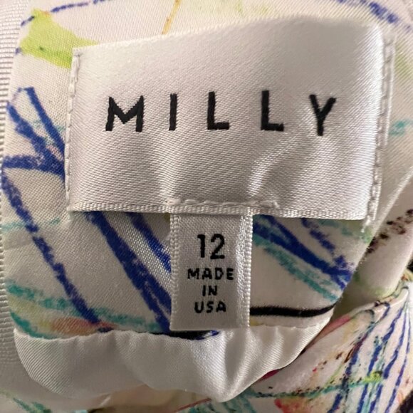 Milly Dress 12 Scribble-Print Racerback Knee Length - Picture 8 of 10